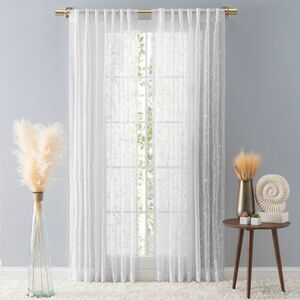 Ricardo Sheer Blossom Rod Pocket w/Back Tabs Panel 51x96 White